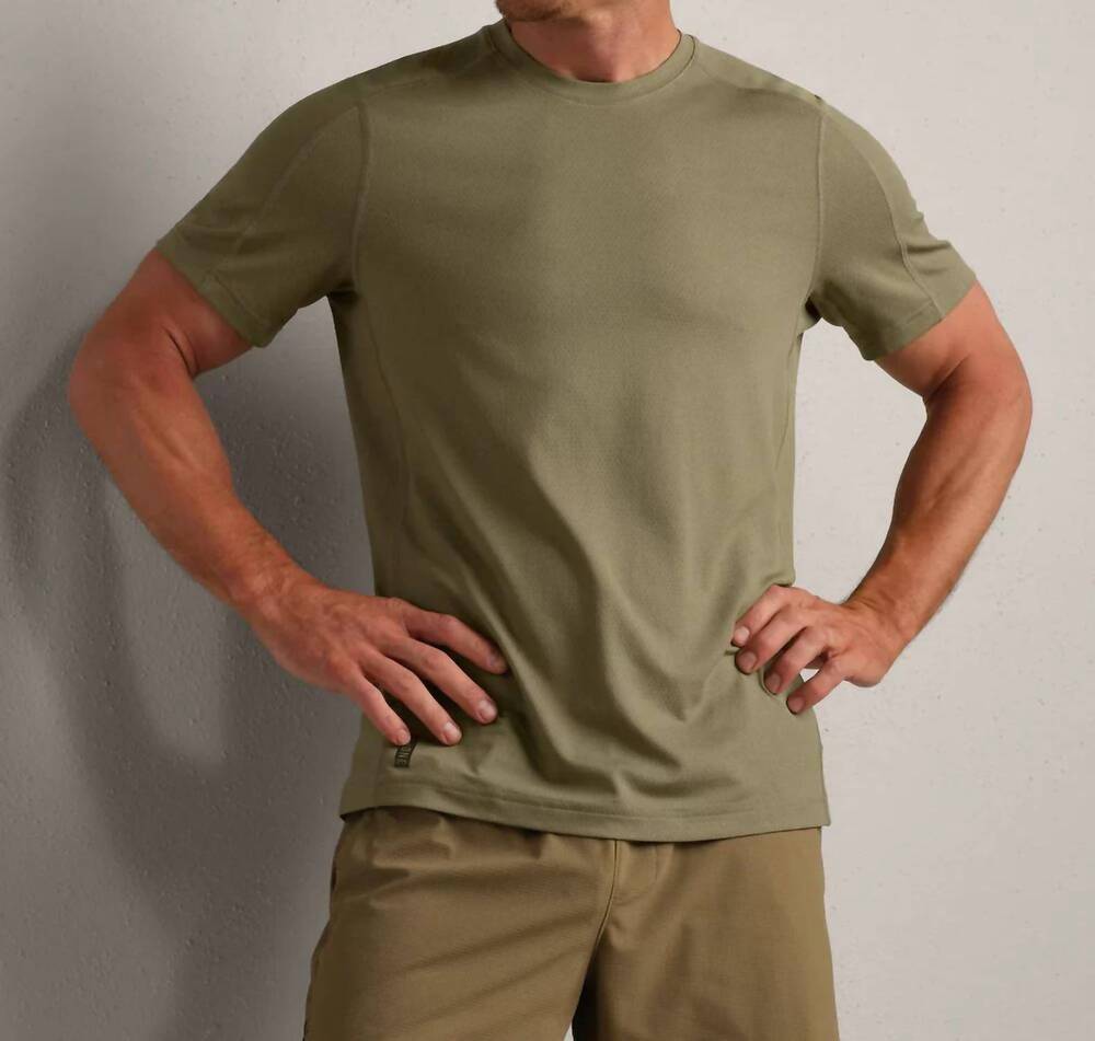NEW RHONE invictus short sleeve training tee in fatigue green